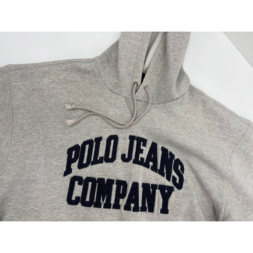 Polo Jeans Co. VTG Men's Ralph Lauren Gray Hoodie Sweatshirt Embroidered Logo, M